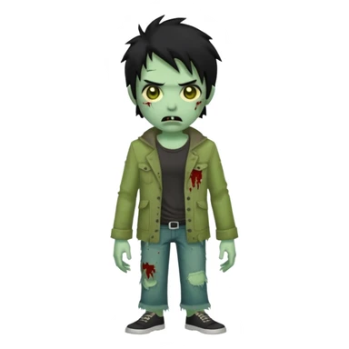 zombie de cabelo preto sticker