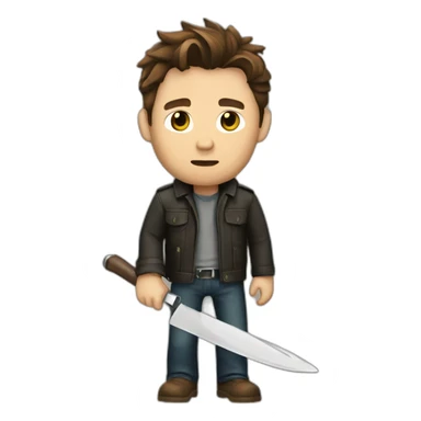Dean Winchester with knife sticker