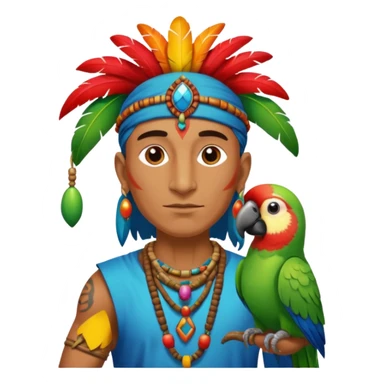 shaman hold a pet parrot sticker