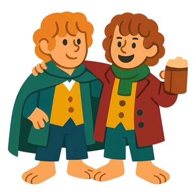 Merry and Pippin together sticker