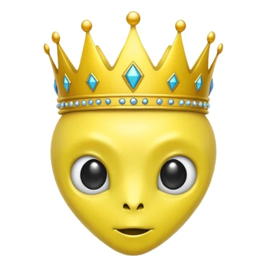 yellow alien with crowN sticker