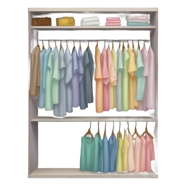 Organized wardrobe  with pastel clothes  sticker