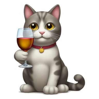 Un gato con una copa de vino sticker