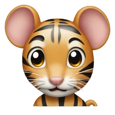 Mouse with human face and Tiger stripes sticker