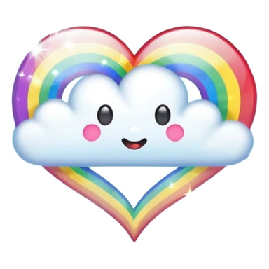 heart magic sparkles cloud rainbow heart sticker