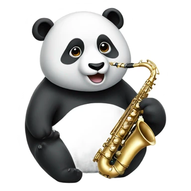 panda playing saxophone sticker