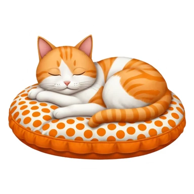 a lazy cat sleeping on a cusion sticker