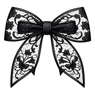 black lace bow with black lace sticker