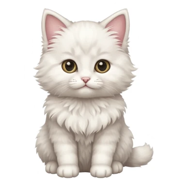 a sitting fluffy kitten  sticker