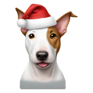 Bull terrier with Santa hat sticker