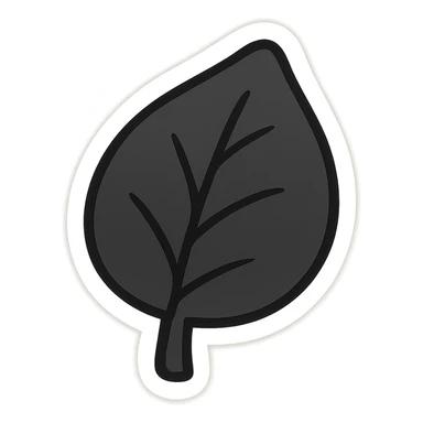 simple black leaf sticker