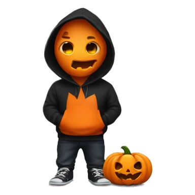 Halloween pumpkin with hoodie sticker