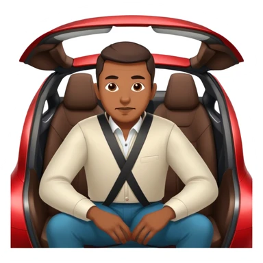 Tatar man sitting in tesla sticker
