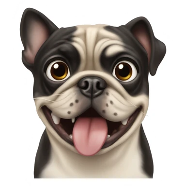 Pug barking at Boston terrier sticker