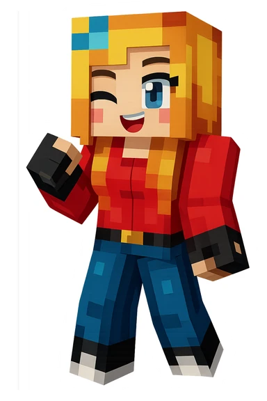 Separate the second character from the left named Crys into its own image, upscale for clarity, and remove the background for a transparent PNG. Focus on clear details and clean edges. sticker