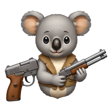 Koala holding a gun sticker