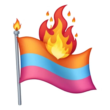 A burning trans flag sticker