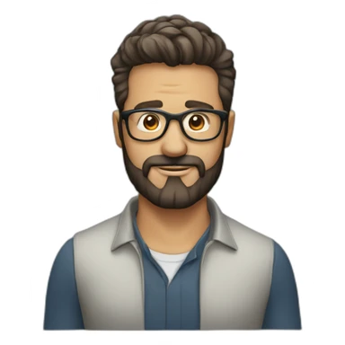 Hombre de 30 años con gafas y barba sticker