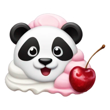 Ice cream with cherrys and a panda sticker