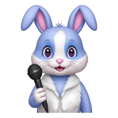 Bonnie the purple bunny holding a microphone sticker