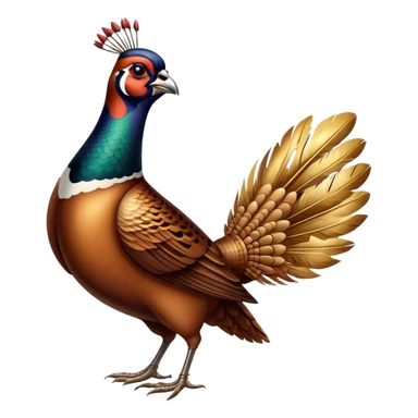 pheasant standing next to large number 1 sticker