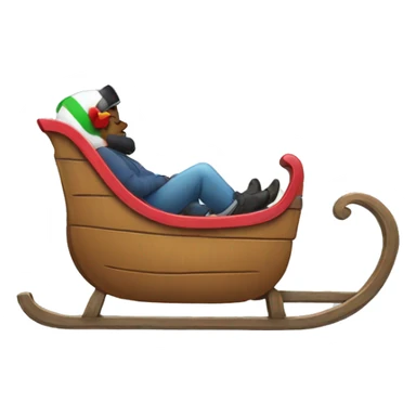 An emoji with a sled on its head.  sticker