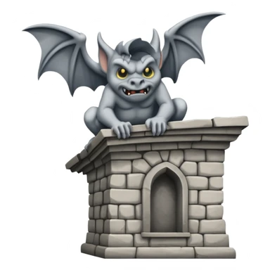Gargoyle pooping off a building sticker