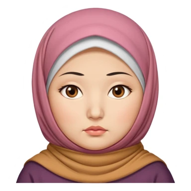 ASIAN WOMAN WITH HIJAB, CHUBBY, SERIOUS FACE sticker