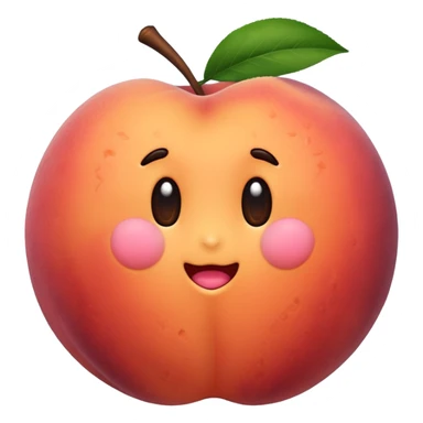 A peach with handmarks with fuzzy hair sticker