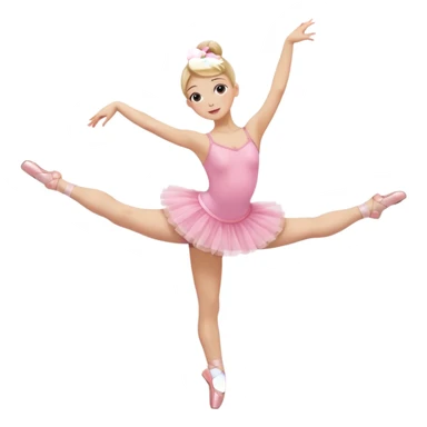 aestethic blonde girl doing ballet, with a pink tutu, bun, with a leg on the floor, and the other one in the air sticker