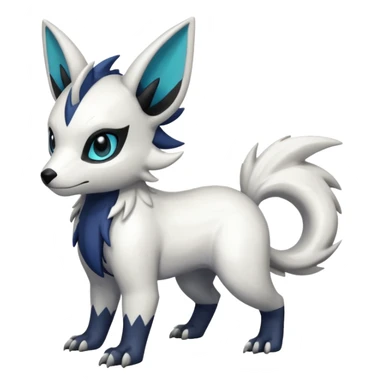 Shiny White with black markings Linoone-Absol-Trico-Hybrid (Full body) sticker