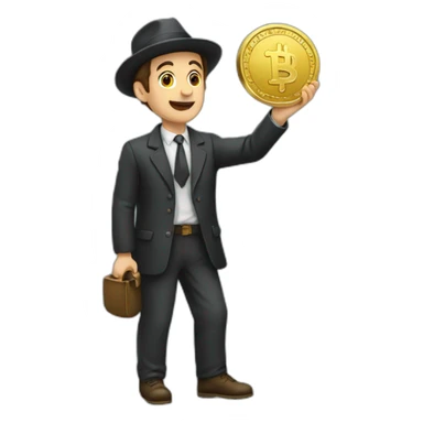 Jews picking up coin sticker