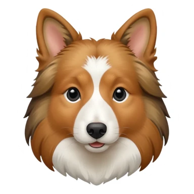 tricolor shetland sheepdog head sticker