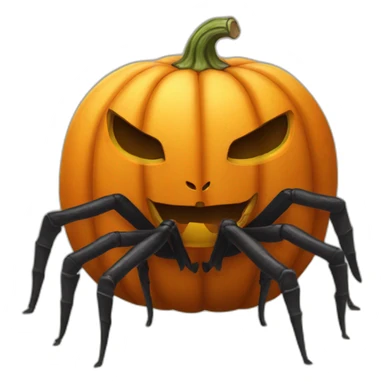 pumpkin with spider legs sticker