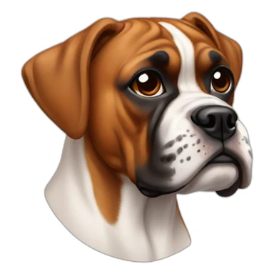 boxer dog with brown snout sticker