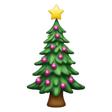 Christmas tree with pink decorations sticker