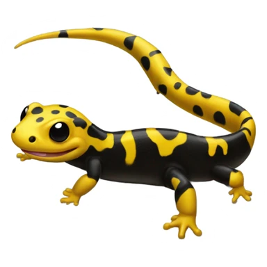 Spotted  black yellow salamander excited  sticker