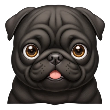 Black pug sticker