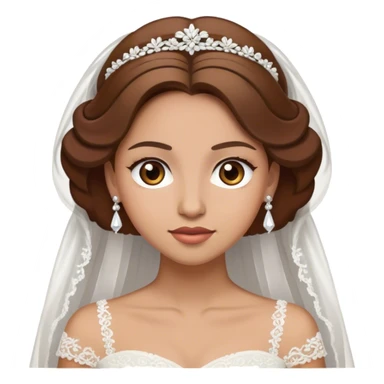 Bride brown hair, light face , hazel eyes sticker