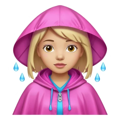 girl with pink rain poncho sticker