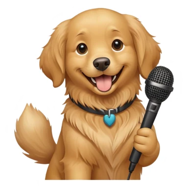 Dog with a mic sticker