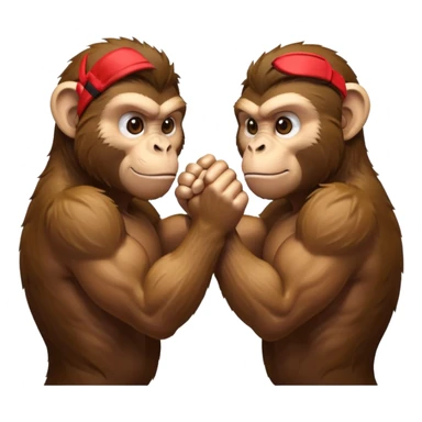 2 monkey arm wrestling each other sticker