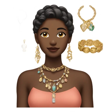 Girl  with jewelry display sticker