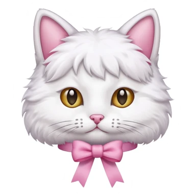 Create me an cute cat with pink ribbon cute sticker