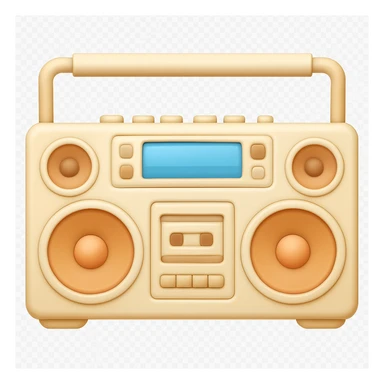 beige boombox in emoji style sticker