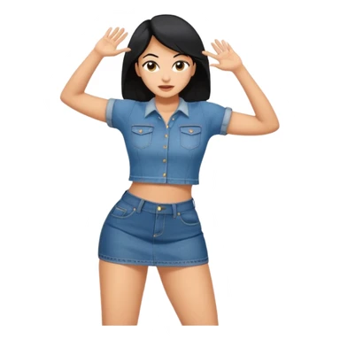 Tan woman with black hair twerking sticker