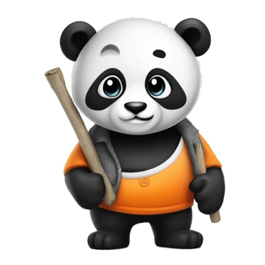 segun el panda anterior genera la figura de un panda en blanco y negro, que parece estar sentado, con un estilo de vendedor profesional alegre,con un cartel, en el cartel dice: "Bienvenido a Spandy store" en color naranja. sticker