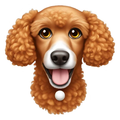orange poodle with brown eyes and white ball sticker