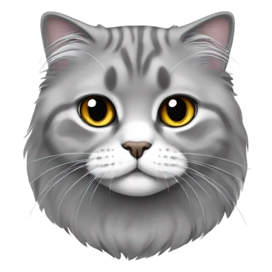 scottish fold cat gray long-haired  sticker