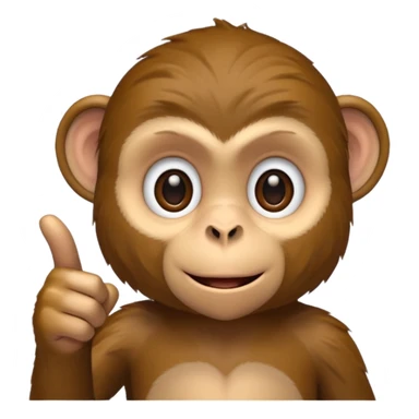 monkey pointing forward sticker